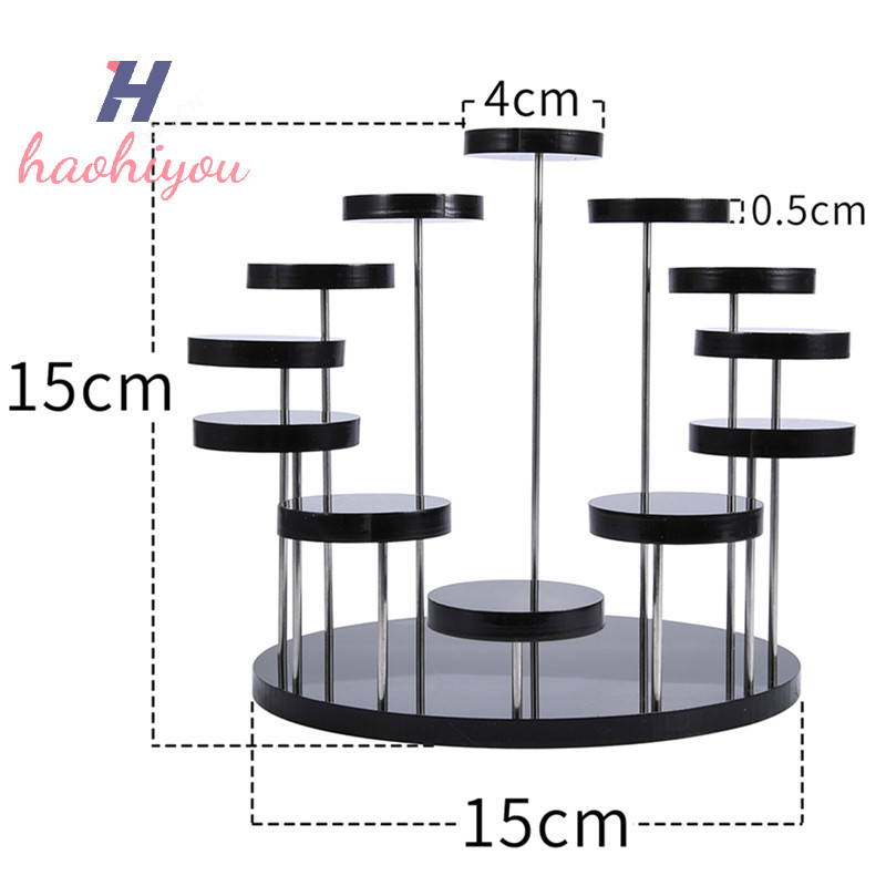<haohiyou> Cupcake Stand ขาตั้งจอแสดงผลอะคริลิคสําหรับเครื่องประดับเค้กชั้นวางขนมหวาน Party Decor Nice