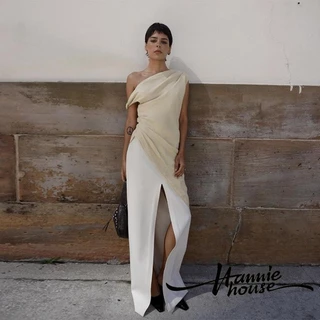 Hanie House- เสื้อกล้ามเปิดไหล่อสมมาตรสําหรับฤดูร้อนสําหรับผู้หญิง