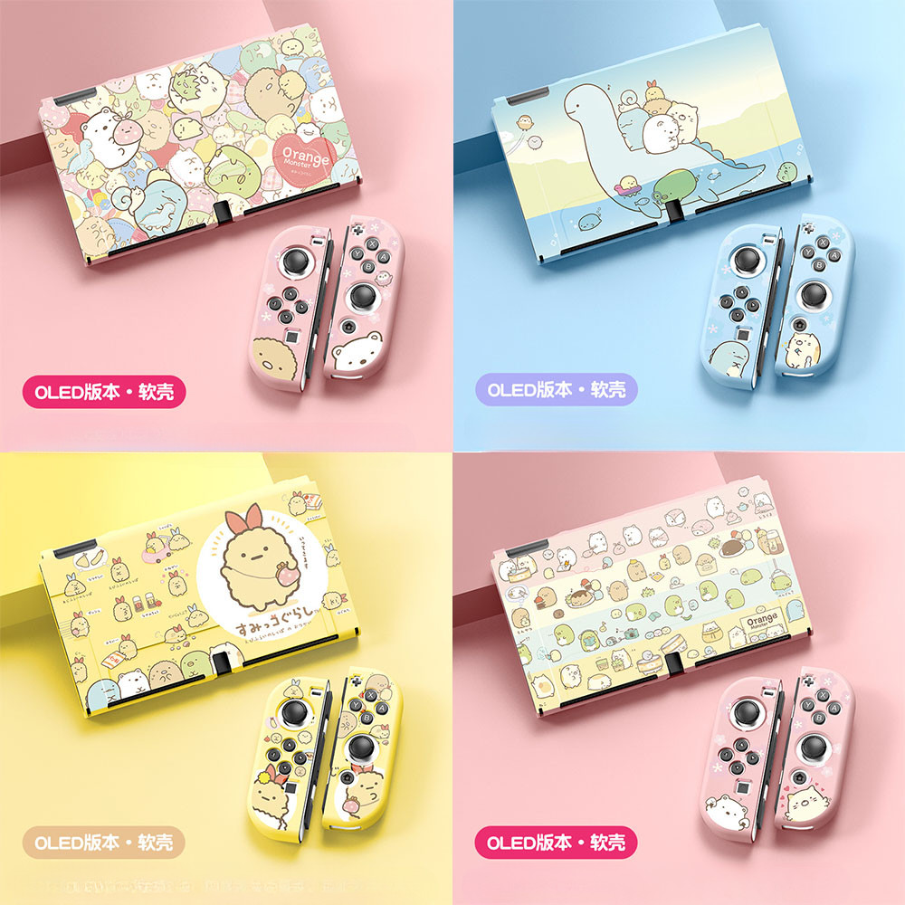 สวิทช์ Oled เคสป้องกัน TPU Soft Case ฝาครอบที่ถอดออกได้กรณี Dock Case สําหรับสวิทช์ V1 Sumikko Gurashi Theme สวิทช์อุปกรณ์เสริม