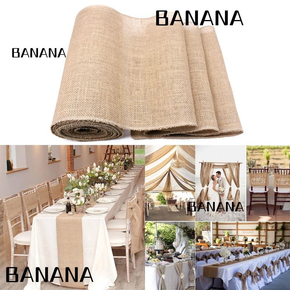 Banana1 Vintage Table Runner Wedding Burlap Hessian Country Home Table Runners