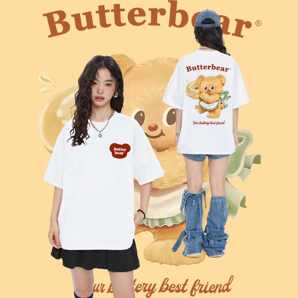 Butter Bear เสื้อ T-shirt ผ้าCotton 100% ใส่ได้ ทั้ง ชาย ใส่สบาย ไม่หด ไม่ย้