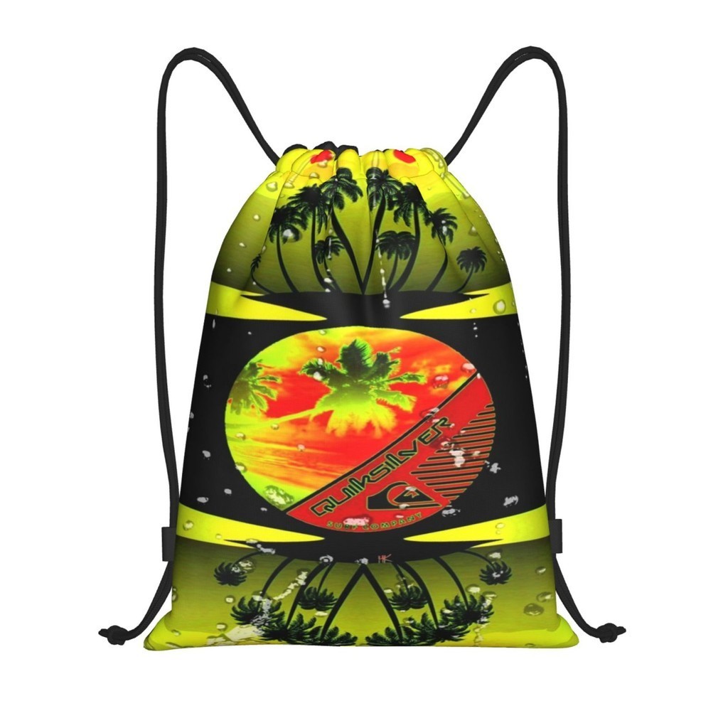 [ในสต็อก] Quiksilver Gym Sack Bag Sport Drawstring Backpack Bag for Gym Shopping Sport Yoga Outdoor 