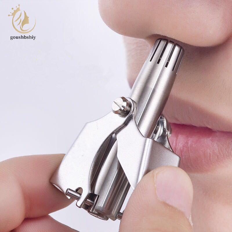 [goushbshiy] เครื่องเล็มขนจมูกสําหรับผู้ชายเครื่องเล็มขนจมูกแบบล้างทําความสะอาดได้ด้วยมือสแตนเลสสําหรับจมูก TH