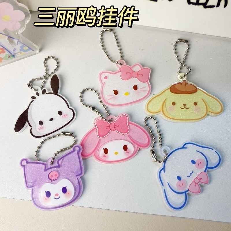 SANRIO อะคริลิค ซานริโอ พวงกุญแจน่ารักและหวาน ของผู้หญิง หัวใจ คุโรมิ มายเมโลดี้การ์ตูนแอนิเมชั่นจี้กระเป๋าอุปกรณ์เสริมของขวัญวันเด็ก