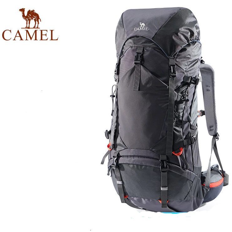 CAMEL 65L กลางแจ้งแสงปีนเขากระเป๋าเป้สะพายหลังเดินป่ามืออาชีพความจุขนาดใหญ่ไหล่