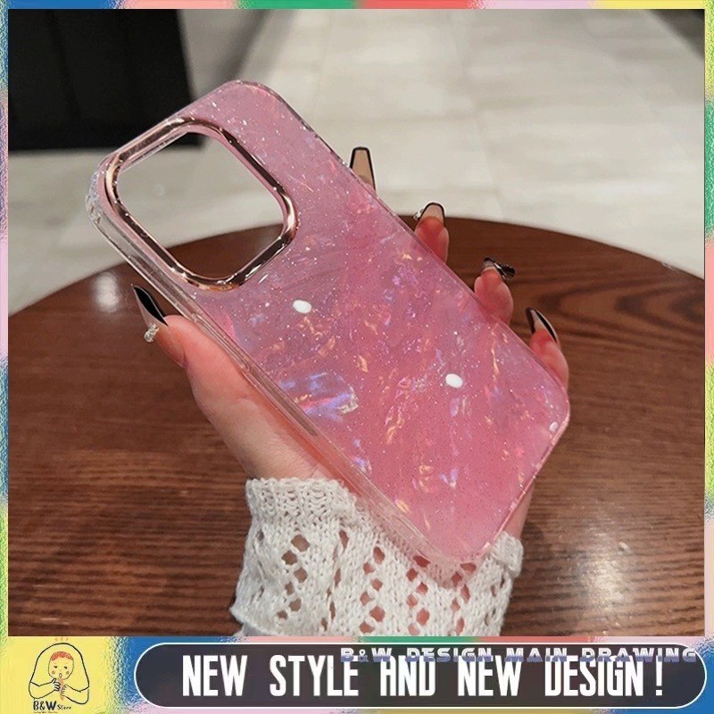 รูปแบบเปลือกสีชมพูเคสโทรศัพท์เข้ากันได้สําหรับiphone 15 Pro Max 15 Pro 15 14 13 12 11 Pro Max XR IXกรณีห่อกันกระแทกกล้องด้านหลังProtectiฝาครอบ