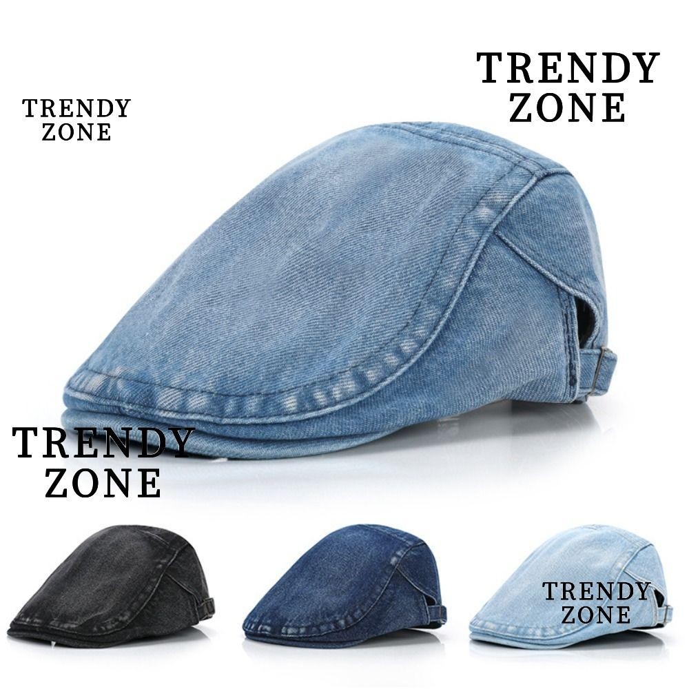 Trendyzone Denim Beret หมวก, Retro ปรับ Newsboy หมวก, ขับรถ Golf Baker Peaked Leisure Visor หมวกผู้หญิงสาว