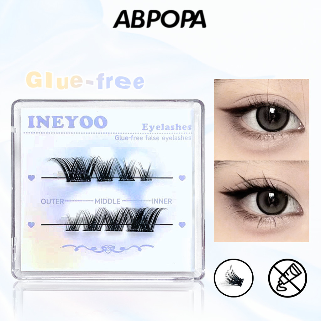 Abpopa INEYOO ไม่มีกาวต้องการขนตา Curl Single Cluster Dense Layering Layering