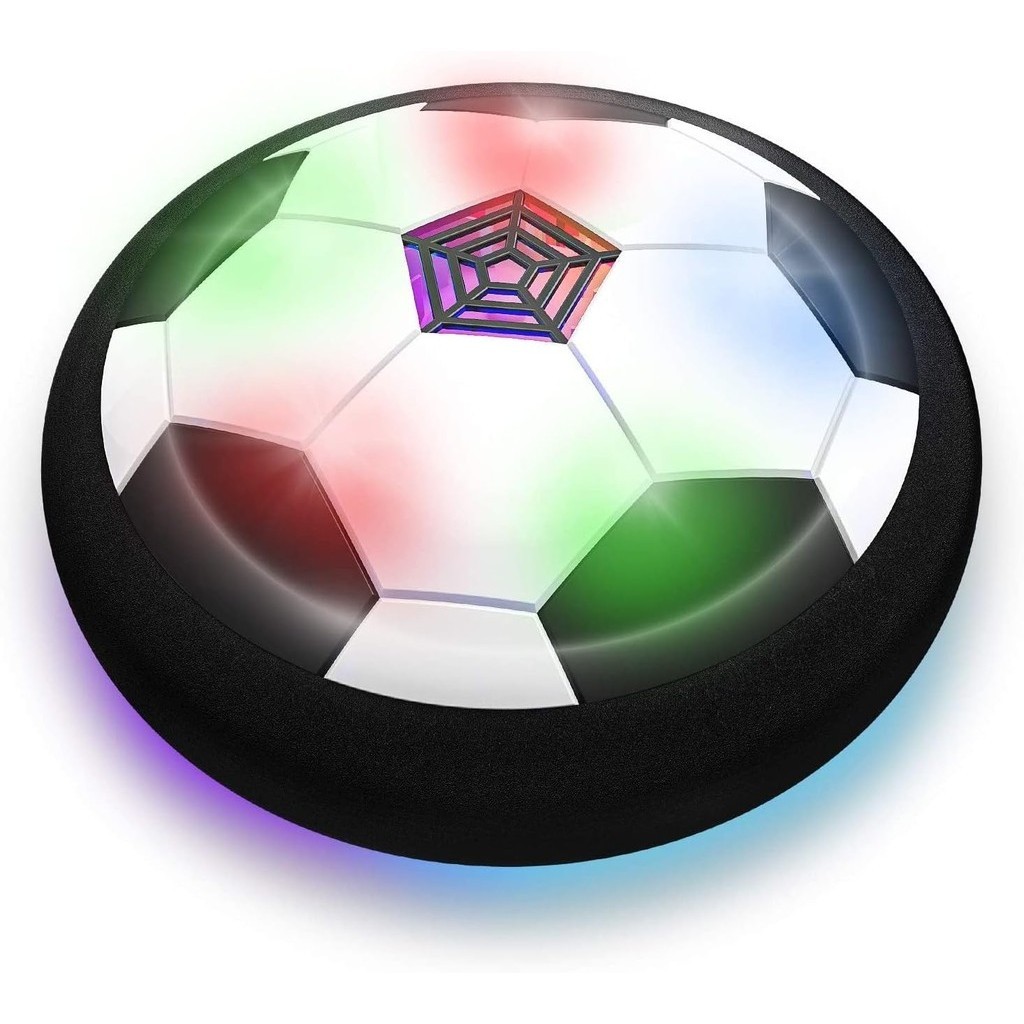LED Floating Air Power Electronic Football Flash Hover Football Soccer Ball with Music, Black and Wh