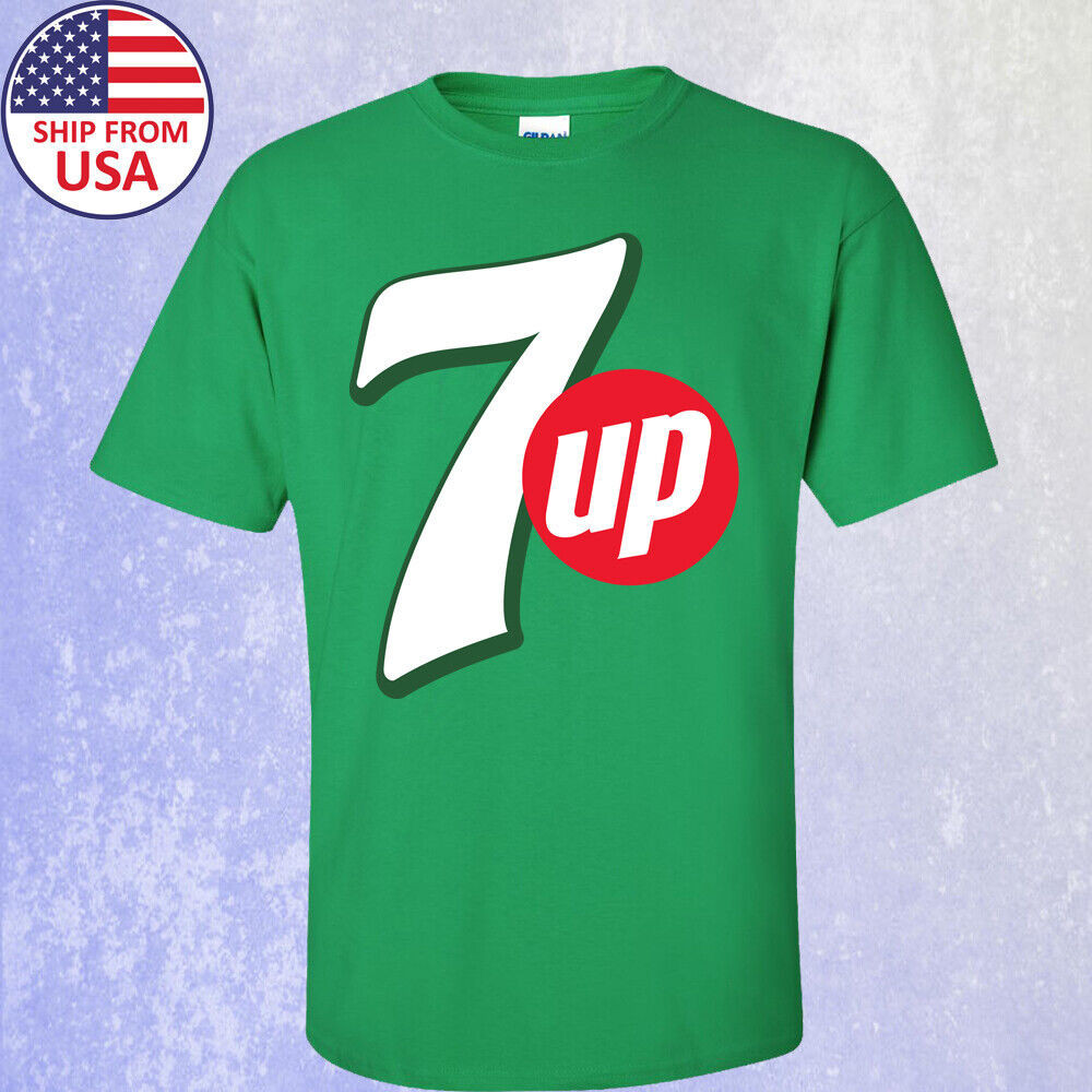 Good Printing Soft 7 Up Vintage Logo Mens Green T-Shirt