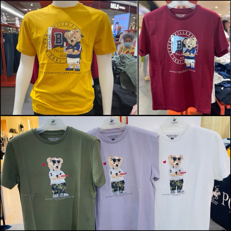 🌈🐻เสื้อยืดคอกลมผู้ชายBeverly hill polo club#ของแท้100%ราคา290 บาทS-5XL