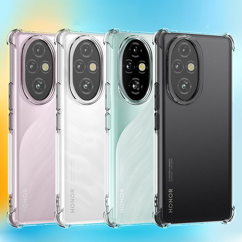 สําหรับ Honor 200 / 200 Pro 5G Soft เคสกันกระแทกคริสตัลเจลใส TPU Shock-Absorption Cover