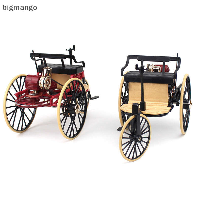 [bigmango] 1 ชิ้น 1:12 1886 รถคลาสสิกวินเทจ 1 รถโลหะผสมรุ่นจําลองรถสามล้อหุ้นใหม่