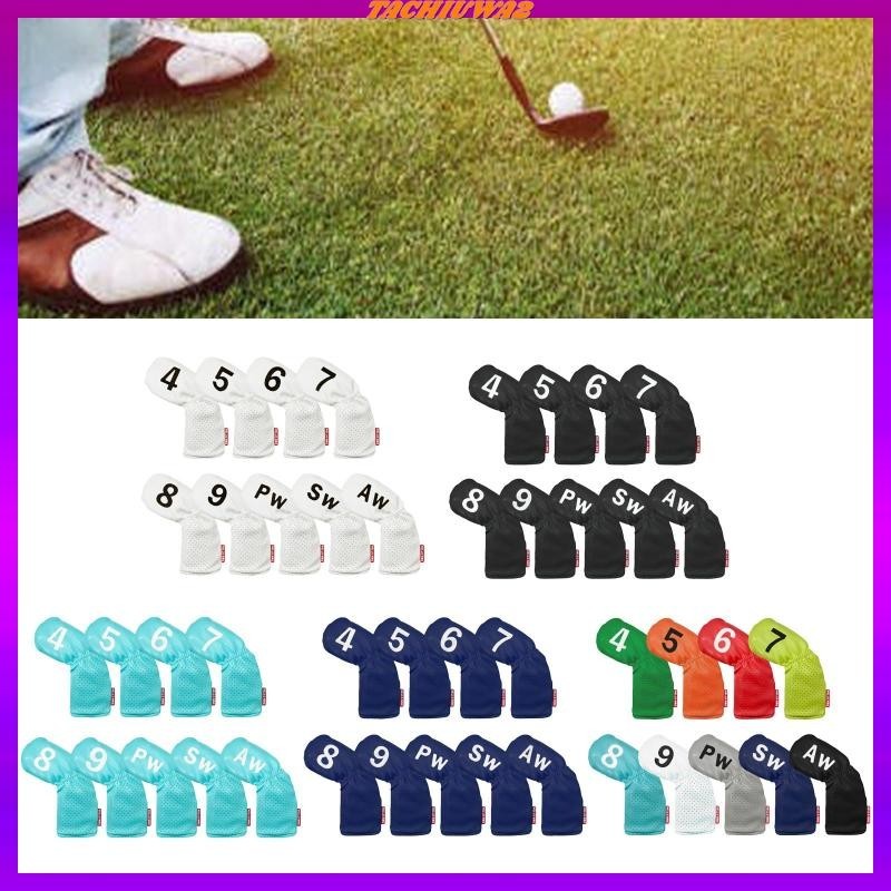 [Tachiuwa2] 9 ชิ้น Golf Iron Head Cover Set Golf Club Head Cover Protector Fit ทุกยี่ห้อ