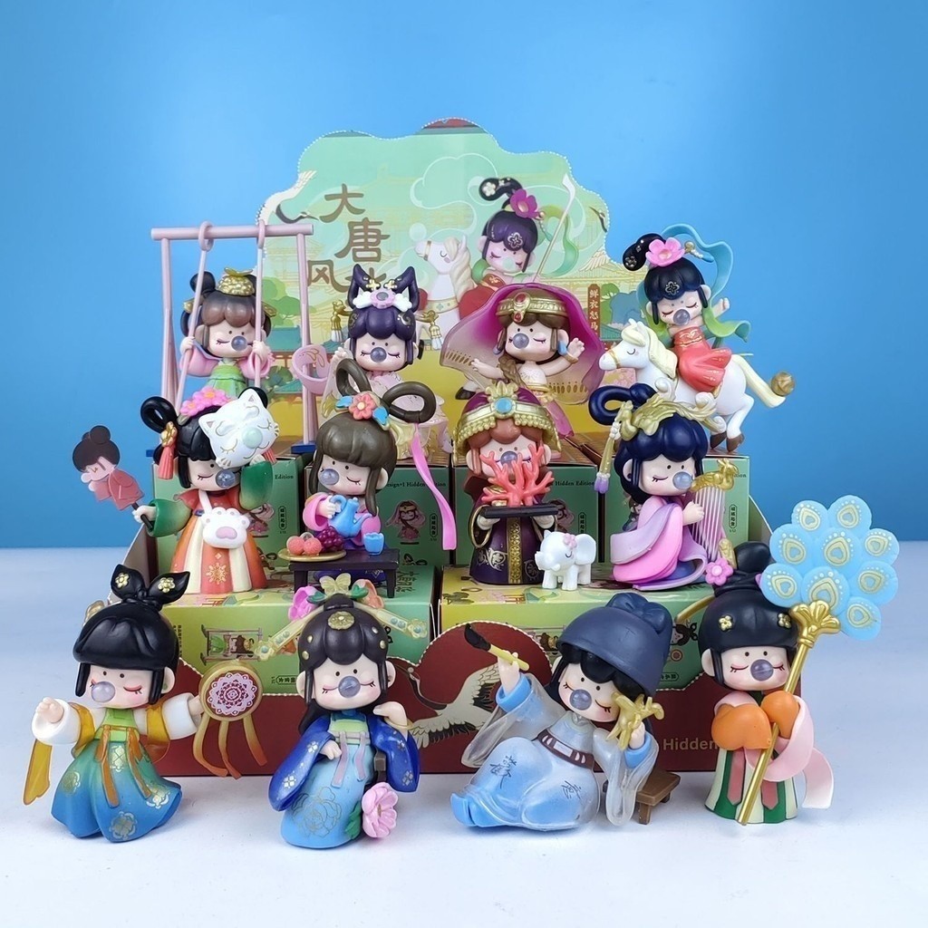 Popmart Merchanded Ruolai Datang Fenghua Mystery Box พร้อมสต็อกโบราณรูปเครื่องประดับตุ๊กตาของขวัญวันเกิดของเล่น WJFD