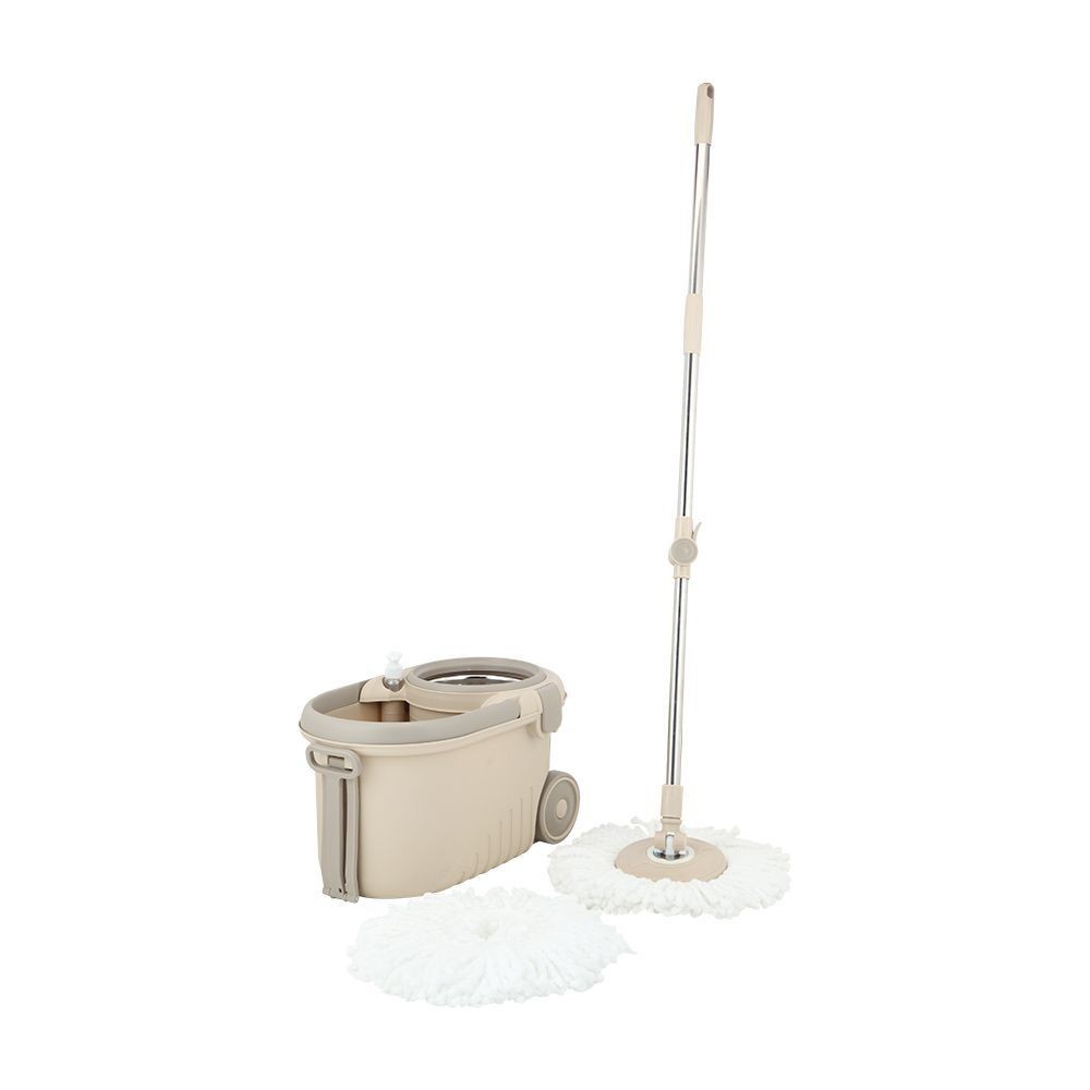 HomeHuk ชุดไม้ถูพื้นและถังปั่น รุ่นฮอปป์ ขนาด 49.5 ซม. - สีเบจ