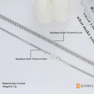 Knmsa] แฟชั่นที่เรียบง่ายสร้อยข้อมือสแตนเลสชุดสําหรับคู่ Unisex ผู้หญิงผู้ชายรักคริสตัลหัวใจเงินสร้อยข้อมือเครื่องประดับของขวัญ ssnckneck nam