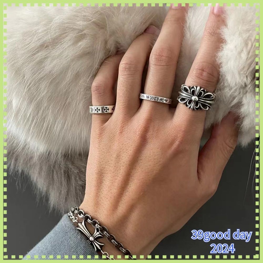 [Chrome Hearts] AAA s925 แหวนเงิน/Cross Retro Punk Fashion Street Ring Men/ 07041 - รูปที่ 3
