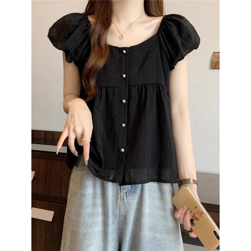 ส่งไวจากไทย⭐Summer⭐S-4XL พลัสขนาดแขนสั้นผู้หญิงเสื้อฤดูร้อนสไตล์เกาหลี