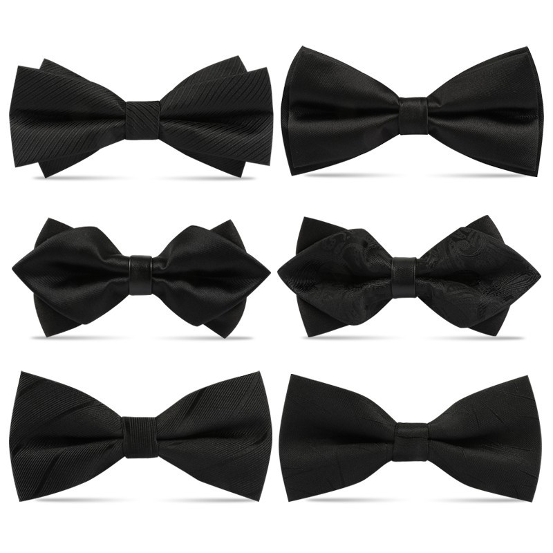 หูกระต่ายสําหรับผู้ชายงานแต่งงาน Bowtie คอสีดํา Tie ปรับ Bowknot ผีเสื้อ Cravat ผู้ใหญ่คู่