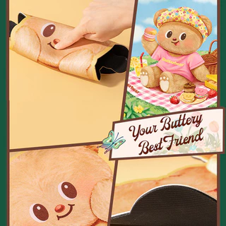 Deli Butter Bear แผ่นรองเมาส์แบรนด์ร่วม ซิลิก้าเจล+ผ้าไลก้า กันลื่น รองรับข้อมือ