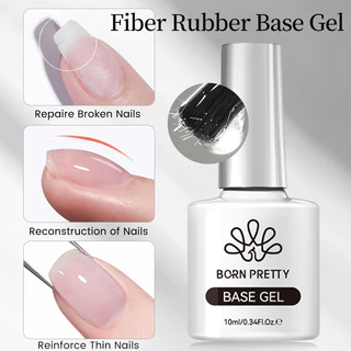 Born Pretty Fiber ฐานยางเจลซ่อมเล็บสําหรับเล็บหัก UV Gel Extension กึ่งถาวร Varish ไฟเบอร์กลาสเล็บเล็บ