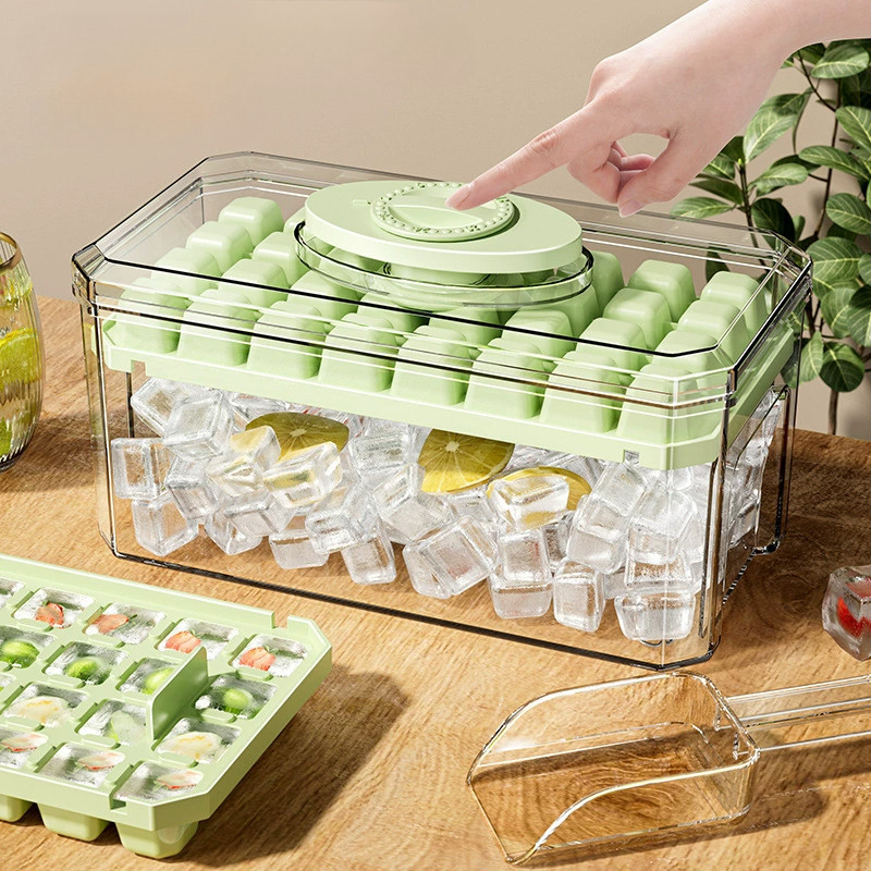 พร้อมส่ง ถาดทำน้ำแข็ง วัสดุเกรดอาหารที่ปลอดภัย ความจุขนาดใหญ่ 64ช่อง มีฝาปิด - รูปที่ 7