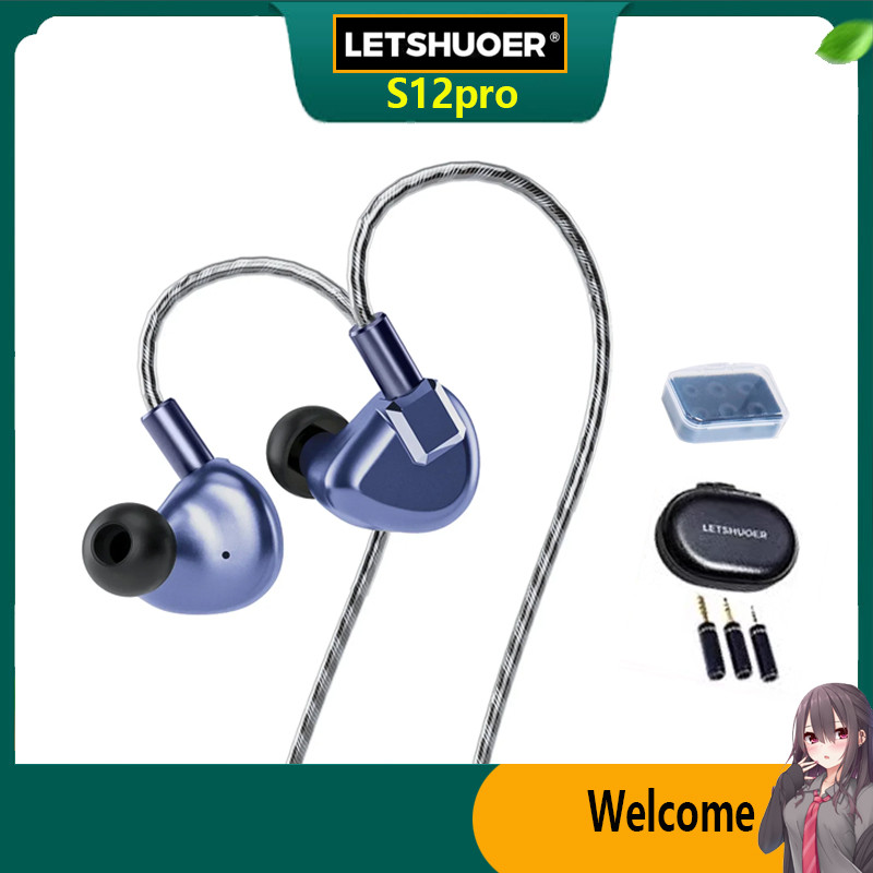 Letshuoer Shuoer S12 Pro หูฟัง IEMs In Ear หูฟังแบบมีสายสําหรับ Iphone หูฟังสเตอริโอที่ถอดออกได้ 0.78 มม.2pin และ 3.5 มม./4.4 มม.
