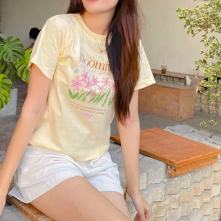 (ของพร้อมส่ง ส่งใน 24 ชั่วโมง)BOOM Shopee | “Baby Tee“ 💐รวมลายเสื้อครอปทรงพอดีตัวเนื้อผ้า cotton 100%
