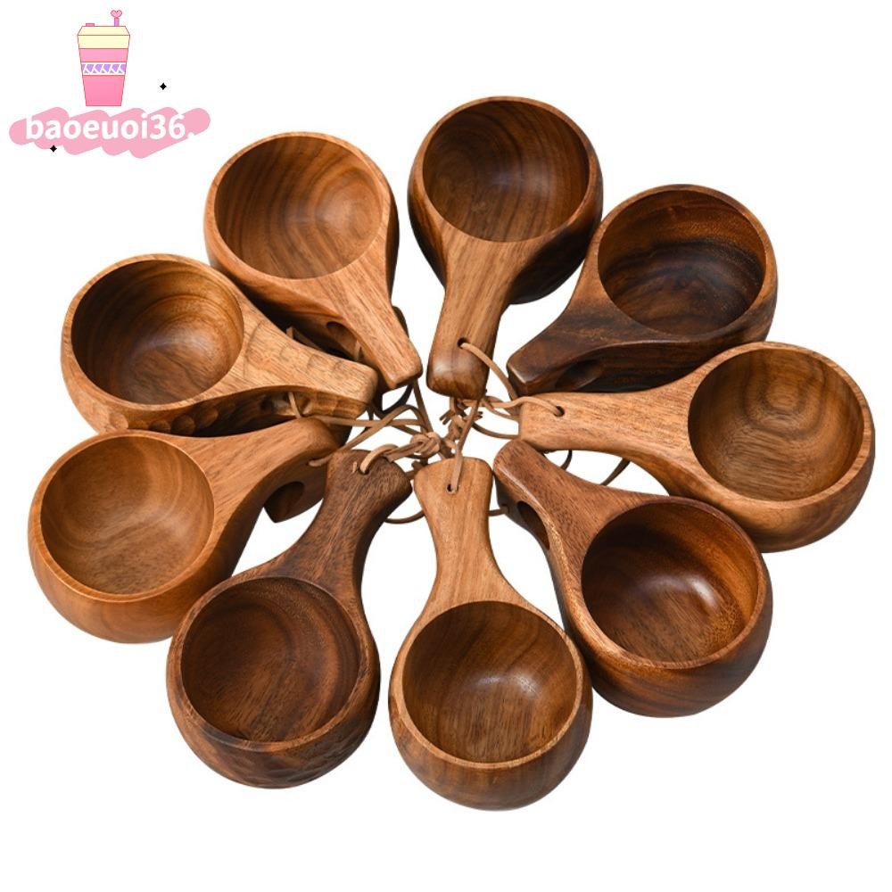 Baoeuoi36 Acacia Wood Milk Cup Coffee Finnish Cup Camping Handy Cup Rubber Wood Water Cup