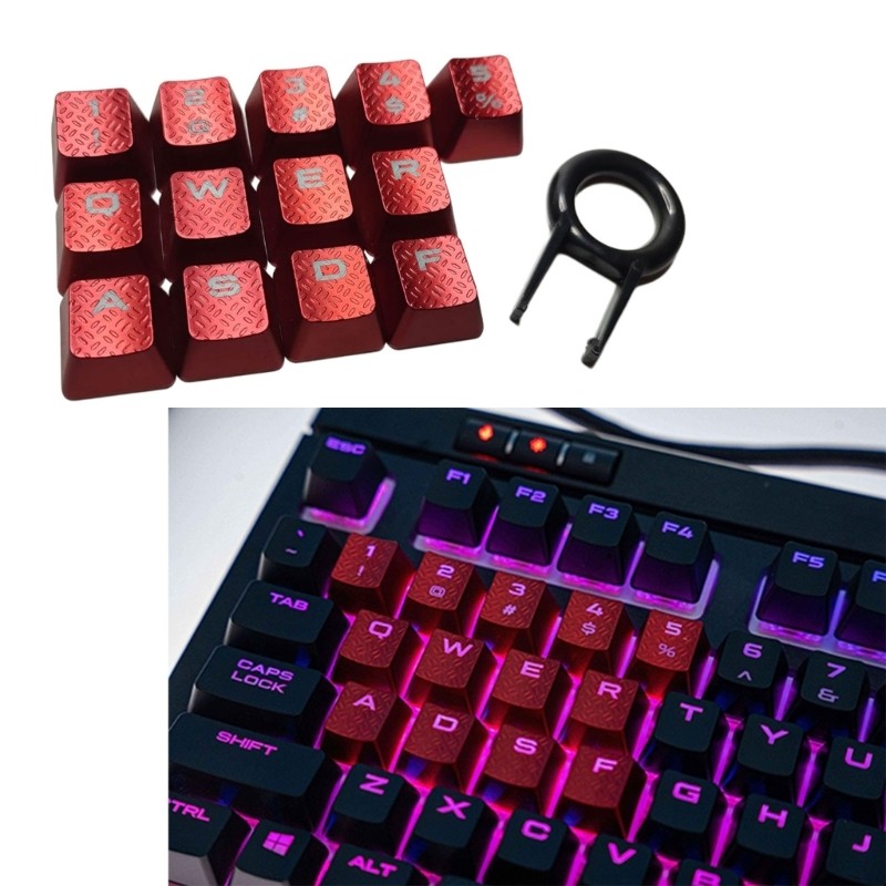 Camp 13PCS Anti Slip Textured Keycaps Backlights Key Caps สําหรับ K70 RGBK70 K95 K90 K65