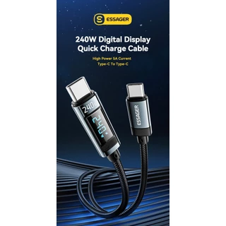 Essager 240w PD 3.1 Type C ถึง Type C สายจอแสดงผลดิจิตอลสายชาร์จเร็วสําหรับโทรศัพท์แล็ปท็อป