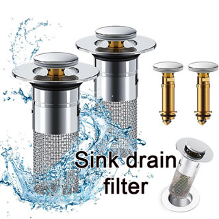 HOME✅ท่อระบายน้ําสากลปลั๊กกรองอ่างล้างหน้า Pop-up Chrome Sin…