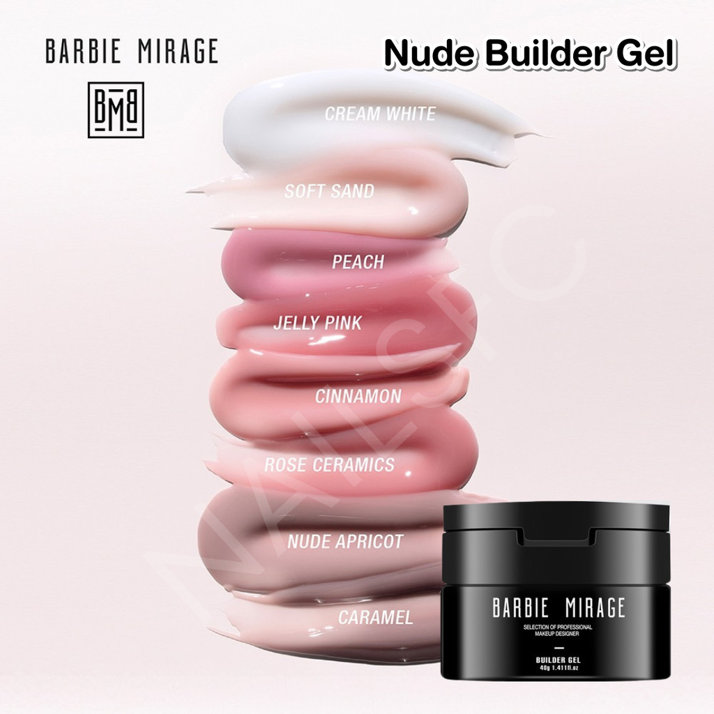 BBM เจลต่อเล็บ Nude Builder Gel โทนสีนู้ด BARBIE MIRAGE เจลเสริมหน้าเล็บ -Janelle