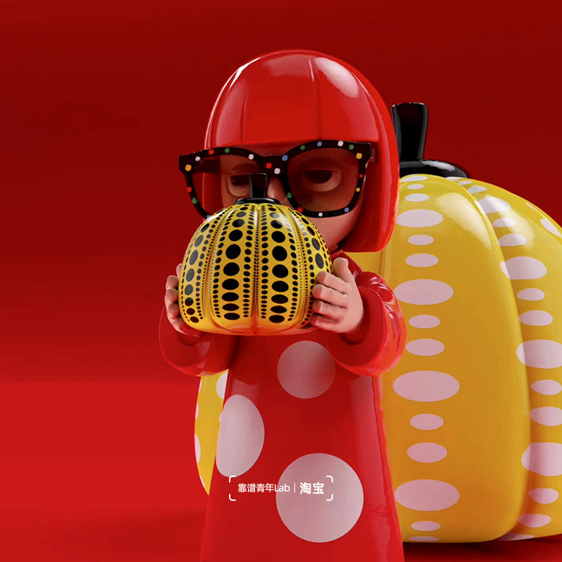 Yayoi Kusama Yayoi Kusama Polka Dot Pumpkin Classic Series ของสะสมอินเทรนด์ของเล่น Master ตุ๊กตาศิลปินรูปเดสก์ท็อปตกแต่งของขวัญ