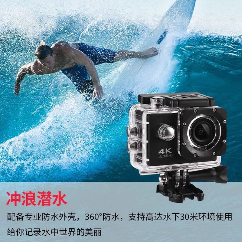 กล้องบันทึกหมวกกันน็อคมอเตอร์ไซค์ 4K HD กันสั่น กล้องกีฬา 360 องศา กล้องติดศีรษะ thumbnail 5