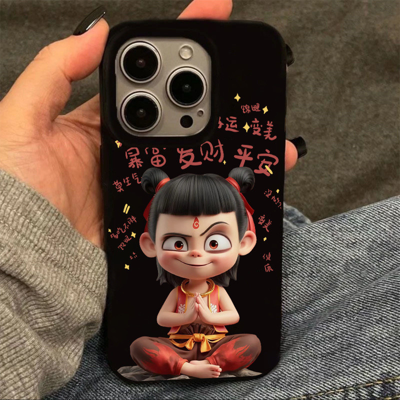 Get Rich Nezha เหมาะสําหรับ 16ProMax iPhone15/14 Skin Feel 13/12 Jelly 1125.03.19