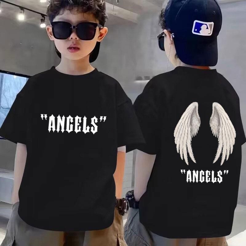 เสื้อยืดแขนสั้นเด็กแฟชั่นและสบาย ๆ เด็กผู้ชายครึ่งแขนสีทึบบาง