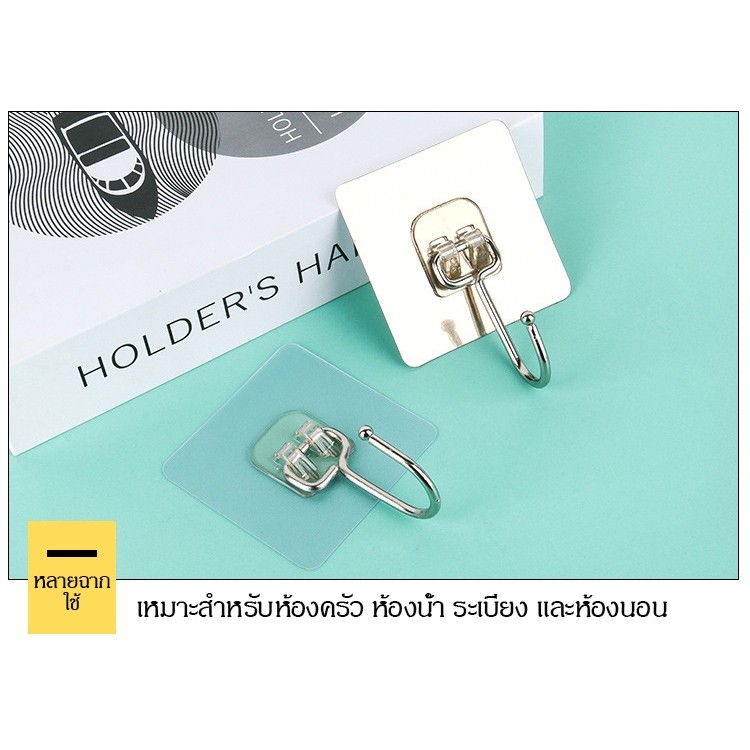 BLIVO ตะขอใหญ่ ซื้อ 10 แถม 2 รับน้ำหนักได้ 30kg ตะขอใหญ่ติดผนัง ตะขอแขวนผนัง ตะขอแขวนติดผนัง ตะขอติดผนัง - รูปที่ 3