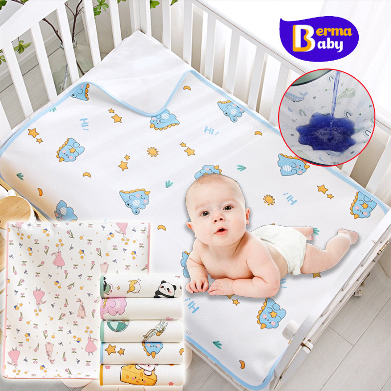 Berma baby แผ่นรองฉี่เด็ก ผ้ารองฉี่ 4 ชั้น ระบายอากาศ ดูดซับได้ดี ผ้านุ่ม ใช้ซ้ำได้หลายรอบ