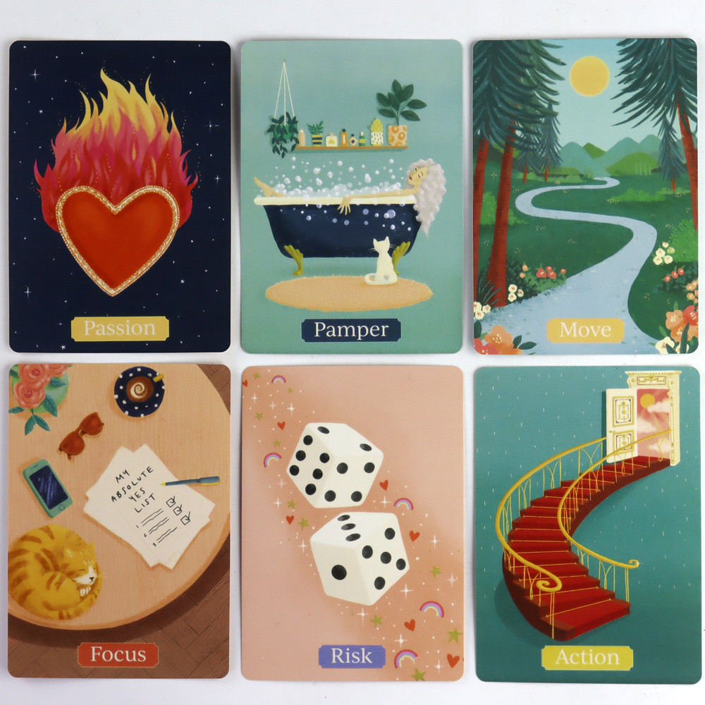 Self-Care Wisdom การ์ดสําหรับครอบครัวคุณภาพสูง Fortune Telling Divination ไพ่ทาโรต์เกมดาดฟ้าประมาณ 10.6x7.5 ซม.
