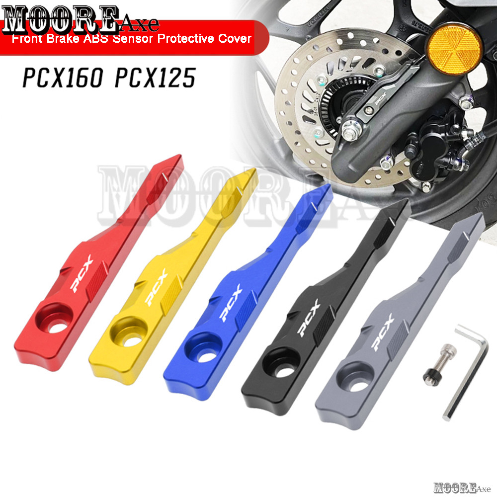 Mooreaxe สําหรับ Honda PCX160 PCX125 2021 - 2023 2024 2025 Sensor ฝาครอบอลูมิเนียมความแข็งแรงสูงหลายสีรถจักรยานยนต์เบรคหน้า ABS Sensor ฝาครอบป้องกัน