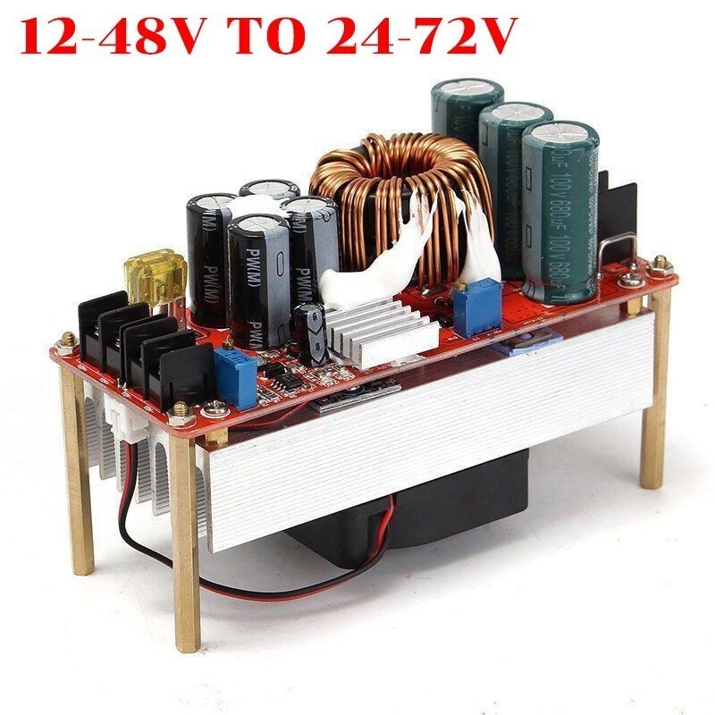 สเต็ปอัพ วงจรเพิ่ม แรงดันไฟฟ้า 400W/1200W/ 15A/20A DC-DC Boost Converter แปลงไฟจาก 8.5-50V เป็น 10-60V (Step Up)