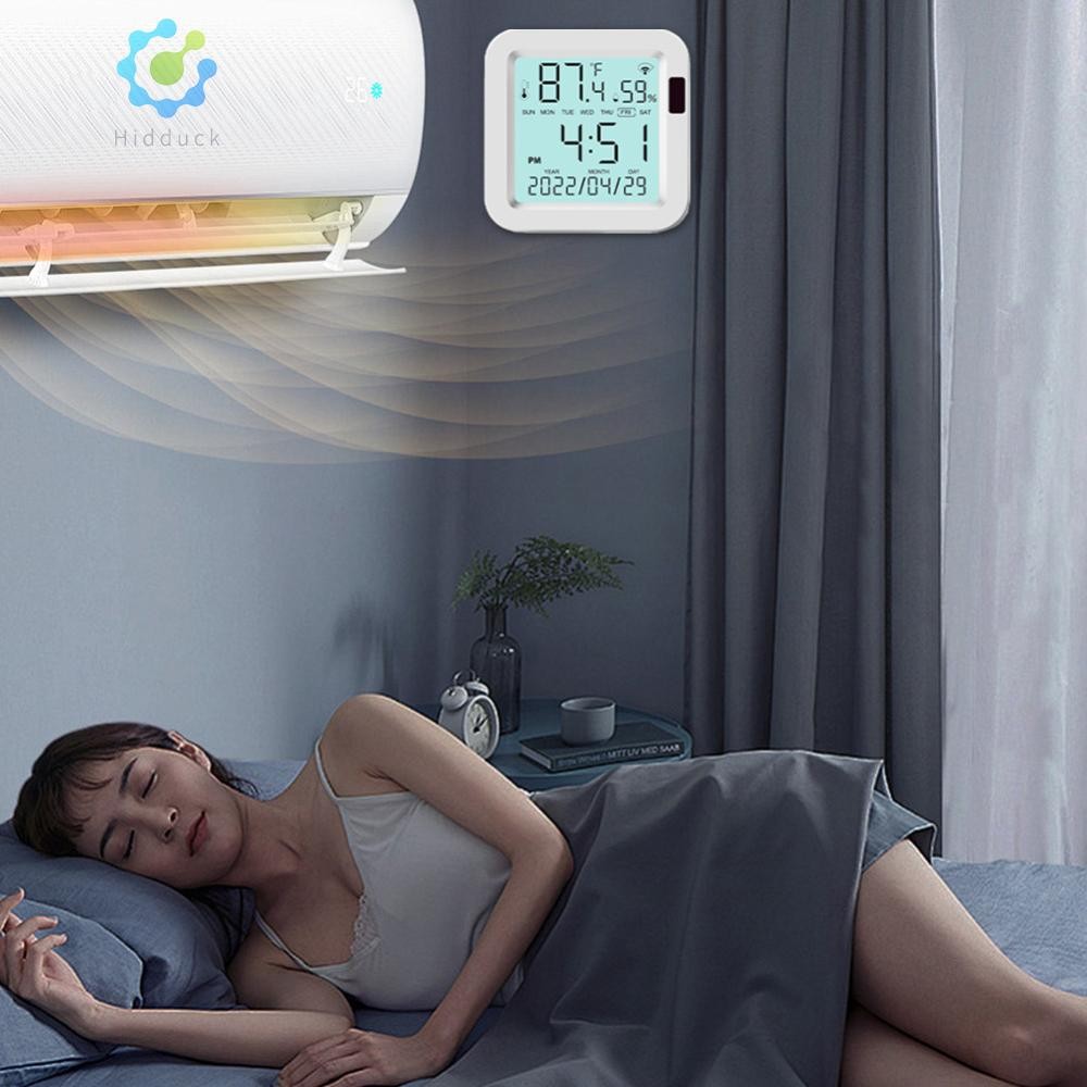 Smart WiFi เครื่องวัดความชื้นสัมพัทธ์เครื่องวัดอุณหภูมิอุณหภูมิความชื้นสําหรับบ้านในร่ม A [Hidduck.t