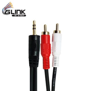 ✅มาตรฐาน GLINK GLDC001 สายลำโพง GLDC-01 CABLE SOUND PC TO SPEAKER JACK AUX 3.5mm to RCA 1:2 M/M 1ออก2