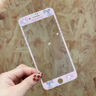 การ์ตูนเต็มรูปแบบกระจกนิรภัยป้องกันหน้าจอสําหรับ iphone 7 8 plus 4 4s 5 5s se 6 6s se2 se3