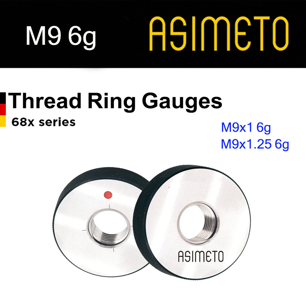 Asimeto Thread ring gauge สกรูริงเกจ M9x1, M9x1.25 6g