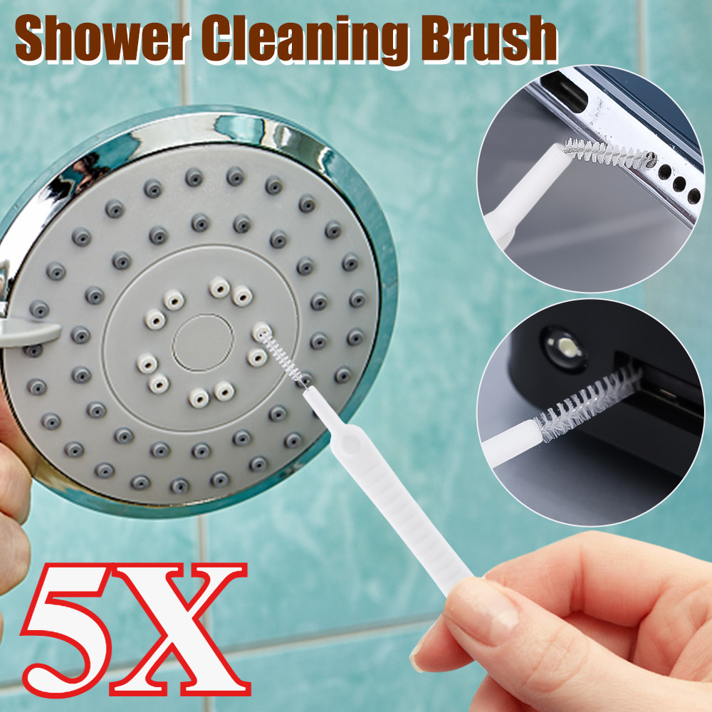 1/3/5 ชิ้น Mini Showerhead แปรงทําความสะอาดขนแปรงไนลอน, เครื่องมือทําความสะอาดช่องว่างสําหรับรูเล็ก, แปรงทําความสะอาดล้ําลึกอเนกประสงค์แบบพกพาและทนทาน / ร้อน