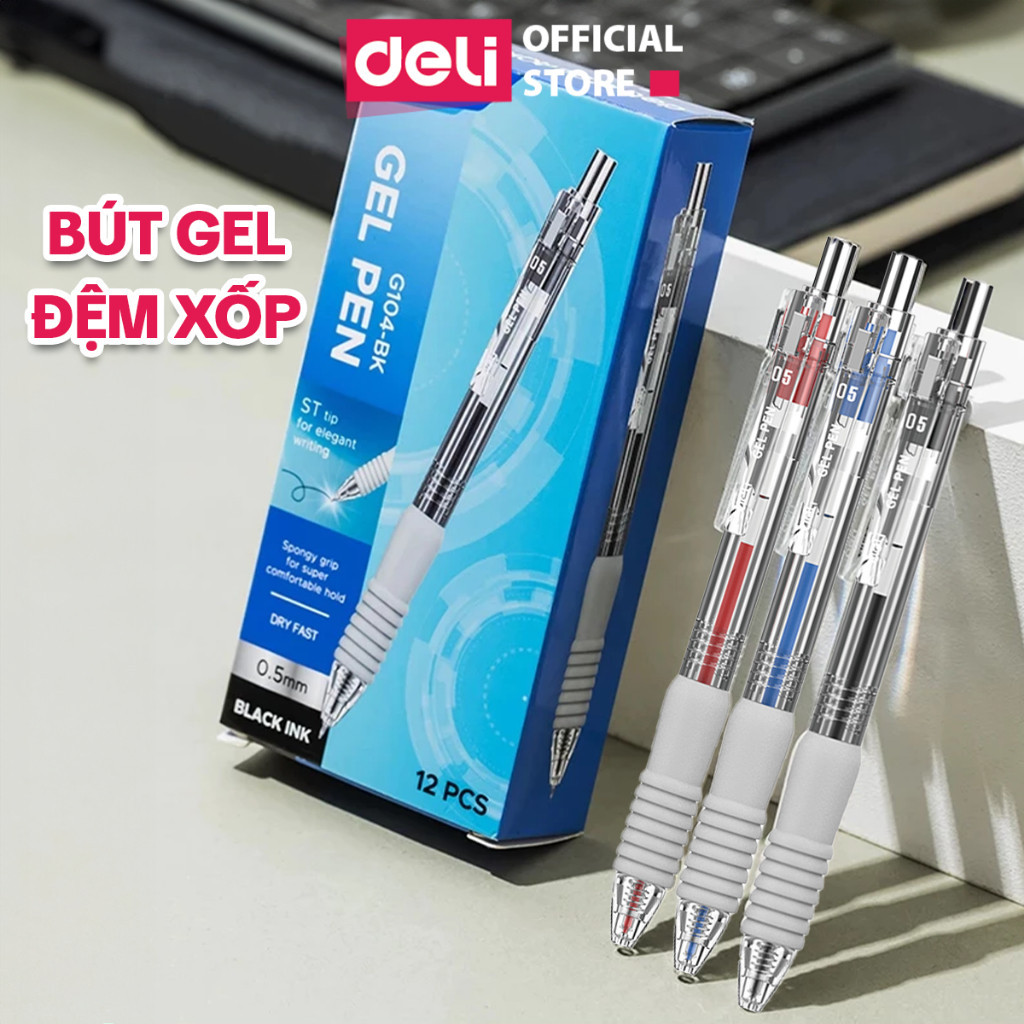 [ EG104 ] ปากกาลูกลื่นน้ําปากกาเจล Deli Worm Press Ink Multi-Color Foam Pad 0.5mm EG104 G104