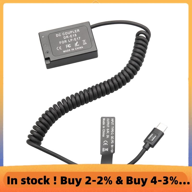-E18 Lp-e17 -E18 Dummy Coupler แบตเตอรี่อะแดปเตอร์กล้องสําหรับ 850D 800D 760D 750D 77D T6I T6S T7I X9I